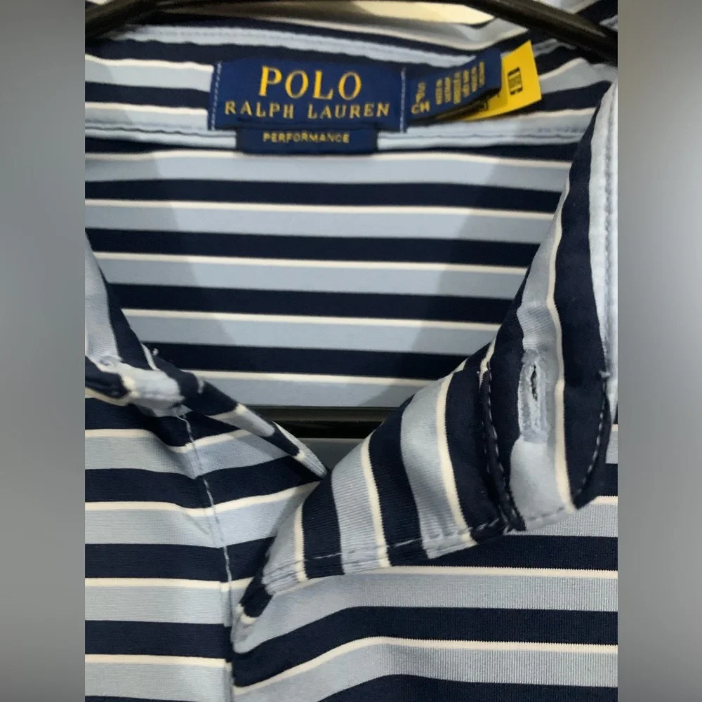 Polo Ralph Lauren Men’s Navy & White Striped Polo Shirt